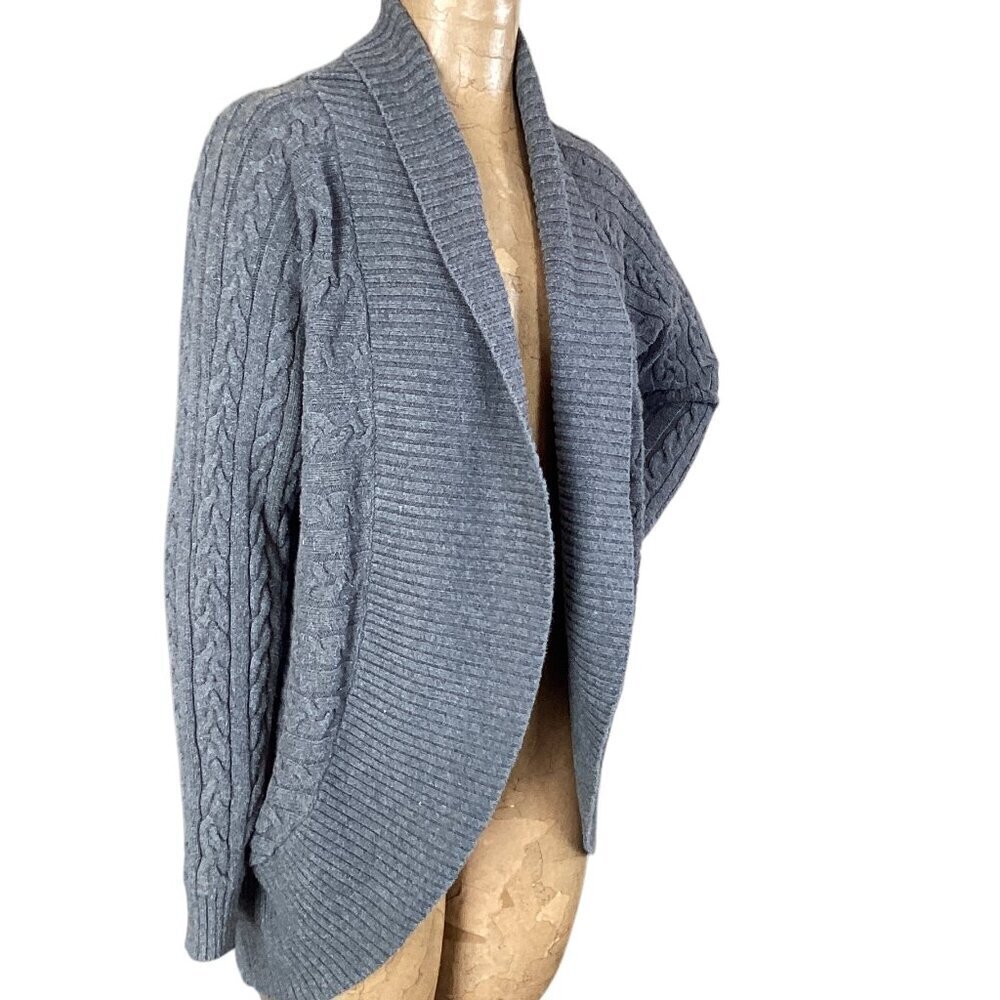 LAUREN Ralph Lauren Open Cable Knit Sweater Sz L Gray #351A